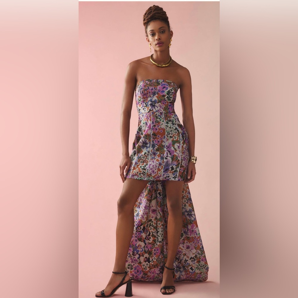 Geisha Designs Strapless Train Mini Dress